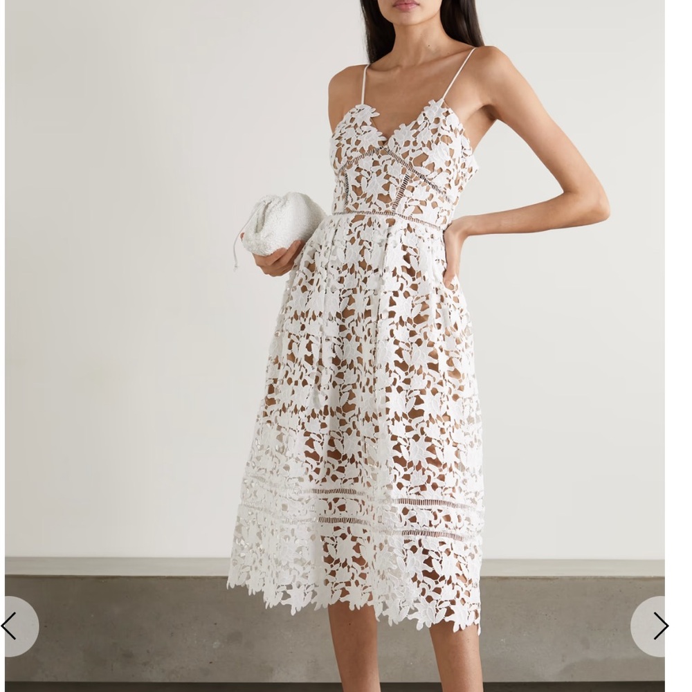 Self portrait Azalea midi white dress US 4 bridal